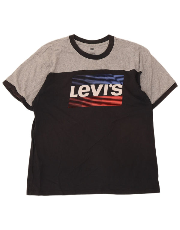 Levi's Tee-Shirt Relaxed Graphic Homme Noir Moyen Coton Colorblock