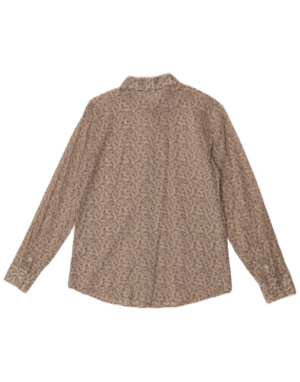 Benetton Chemise Femme UK 6 XS Beige Floral Coton
