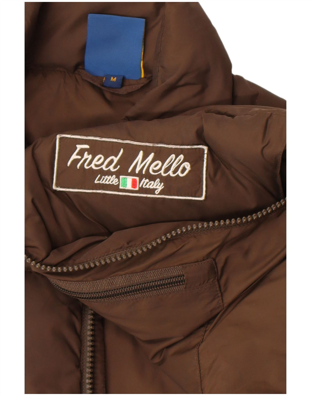 Fred Mello Gilet rembourré graphique pour homme UK 40 Marron moyen Polyamide