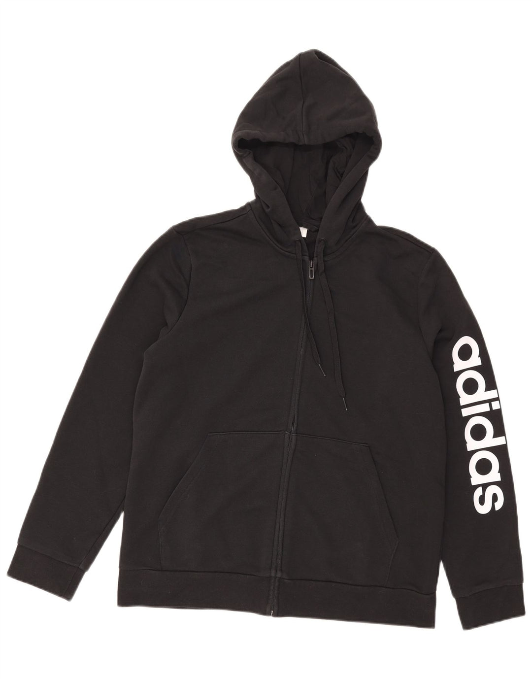 Adidas Pull à capuche zippé graphique pour hommes, grand noir