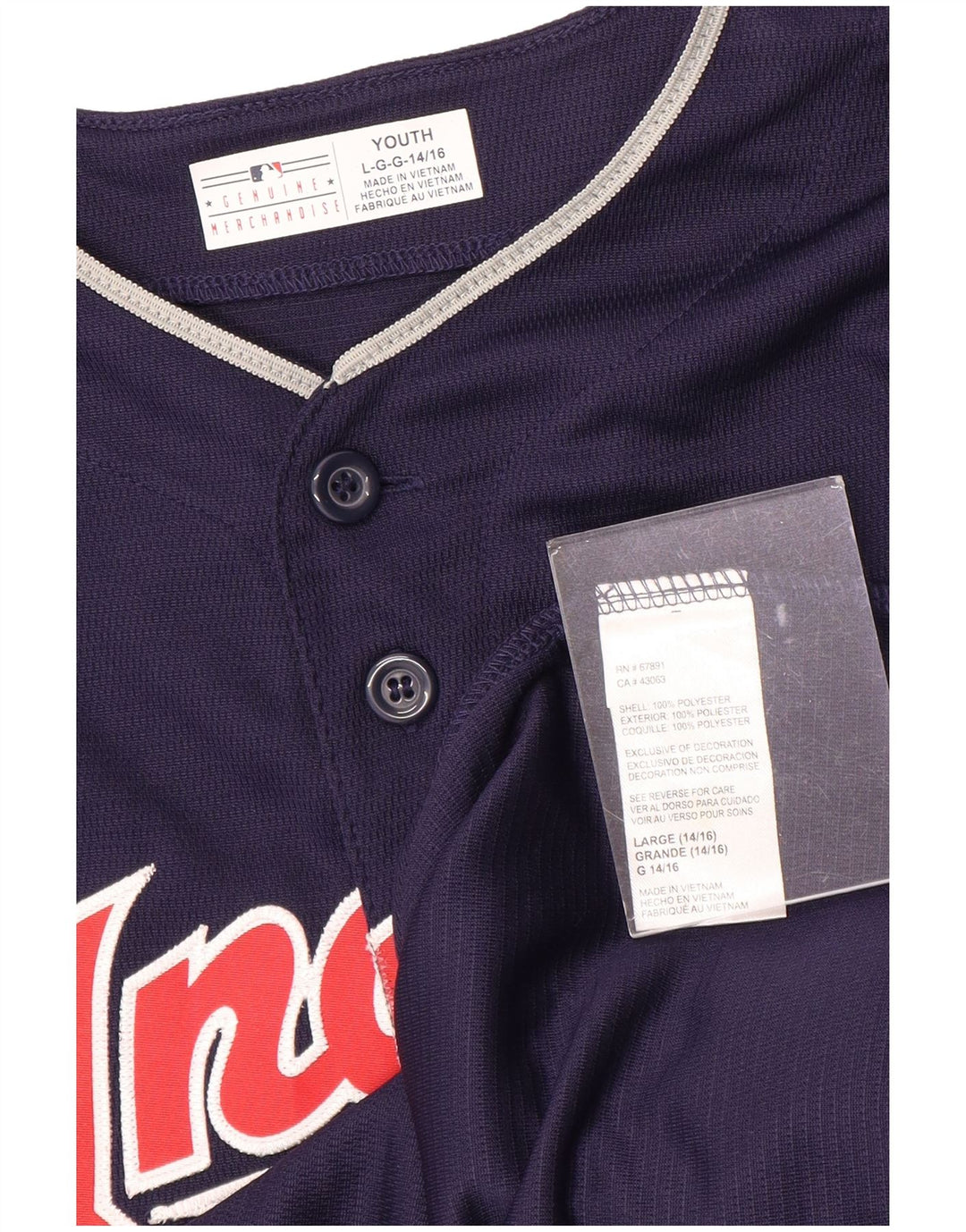 GENUINE MERCHANDISE Haut en Jersey Indians pour Garçon 14-15 Ans Grand Bleu Marine