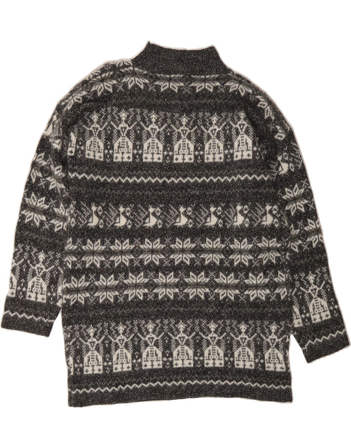 AVITANO Womens Turtle Neck Jumper Sweater UK 16 Large Grey Geometric Wool Vintage Avitano and Second-Hand Avitano from Messina Hembry 