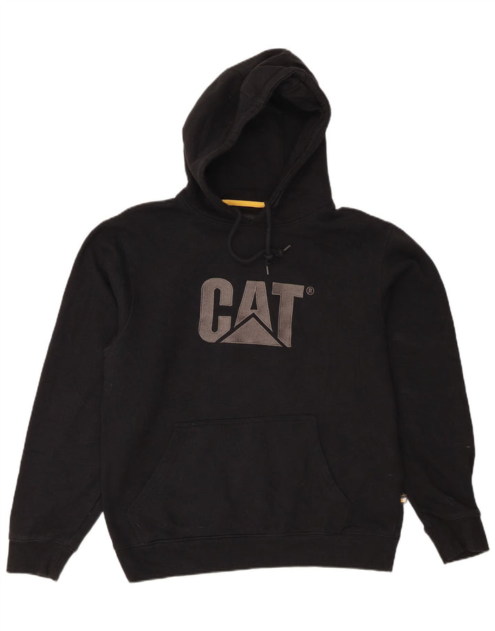 CAT Pull à capuche graphique pour homme Grand coton noir