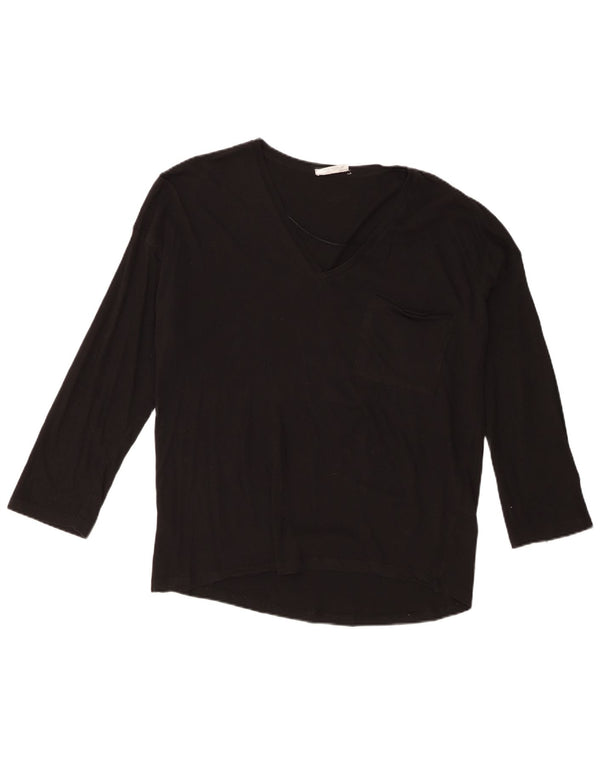 Zara Womens Trafaluc Oversized Top 3/4 Sleeve UK 10 Small Black