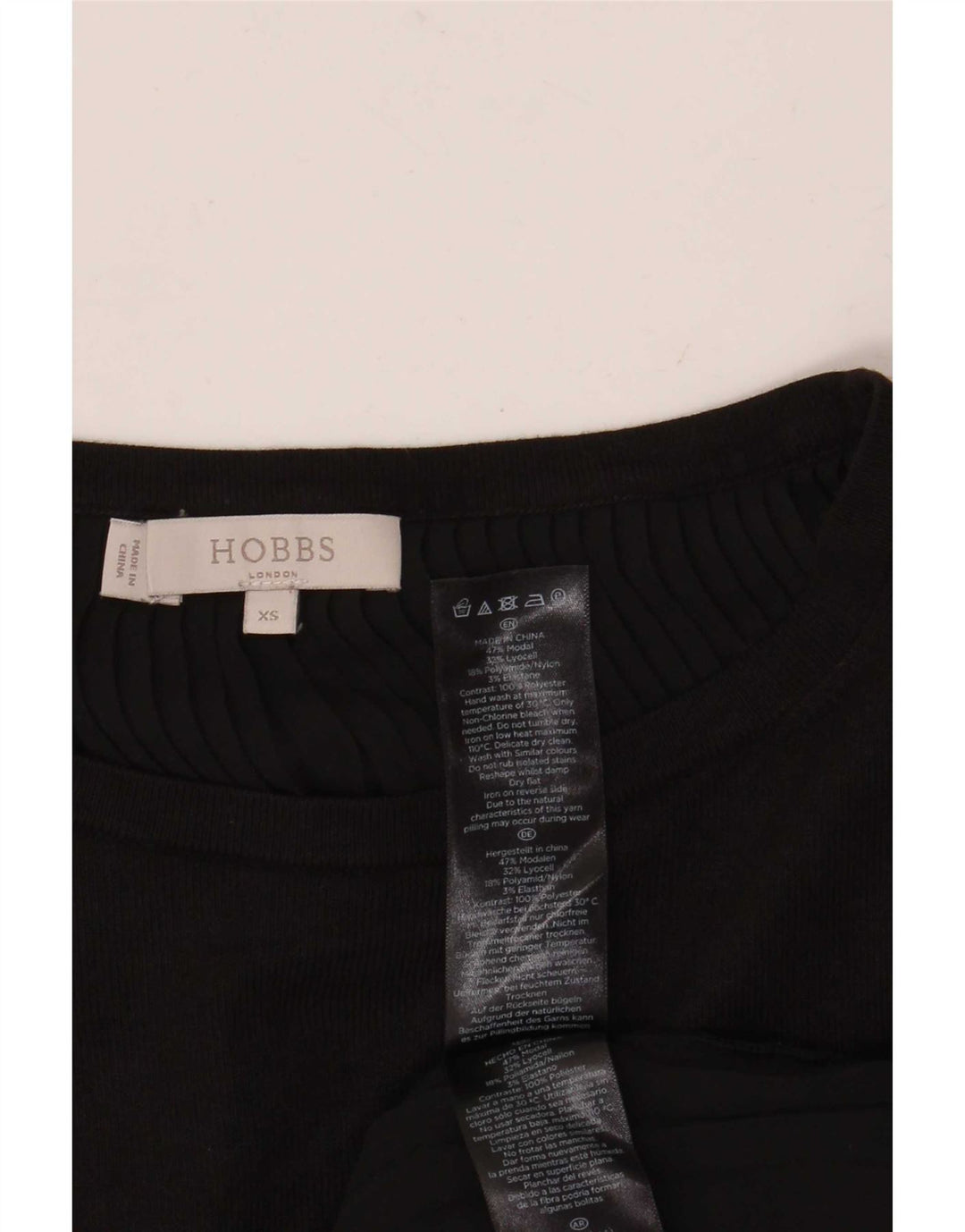 Hobbs Haut surdimensionné à manches 3/4 pour femme UK 6 XS Noir Modal