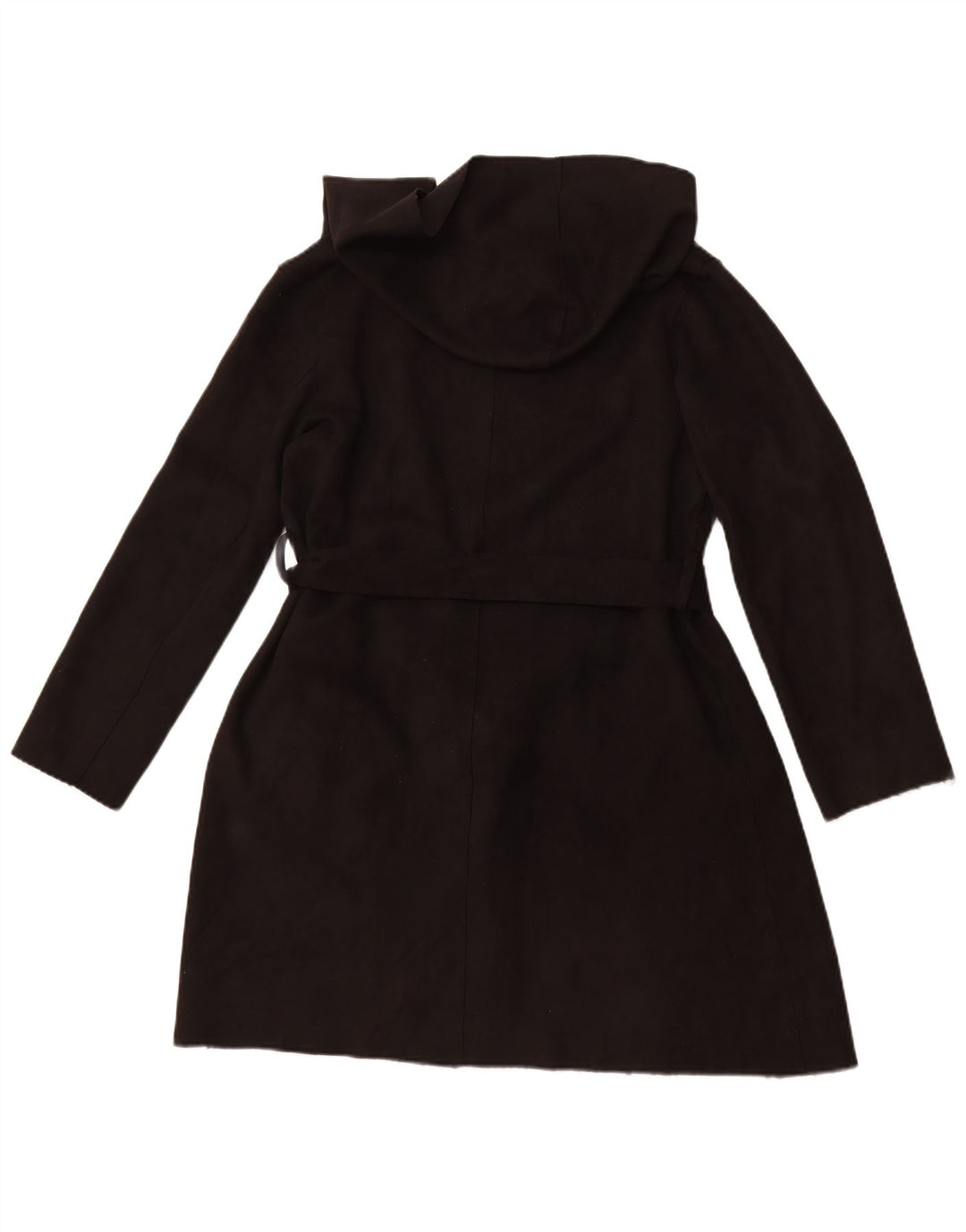 ZARA Manteau à capuche surdimensionné pour femme UK 10 Small Noir Polyester