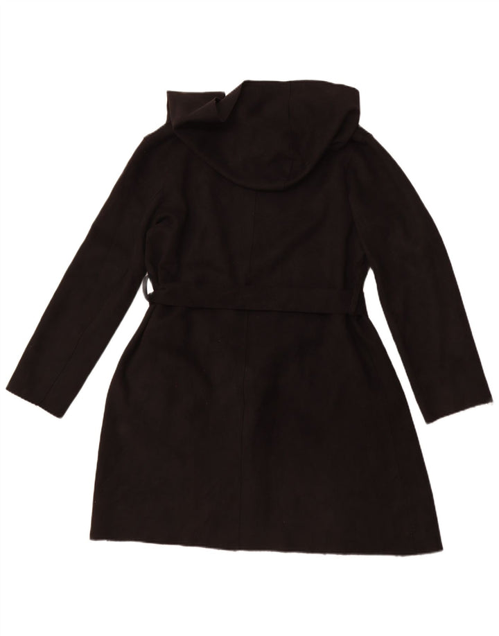 ZARA Manteau à capuche surdimensionné pour femme UK 10 Small Noir Polyester