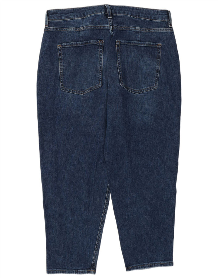 Marks & Spencer Jean court Mom pour femme UK 16 Large W36 L25 Bleu Coton