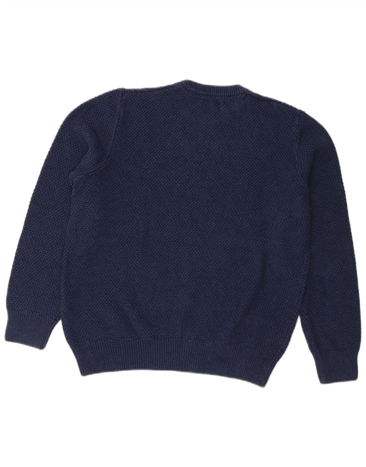 Superdry Pull ras du cou pour homme en coton bleu marine Large