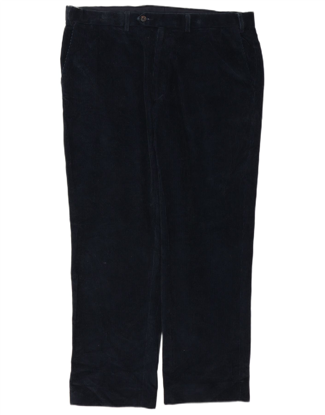 MARKS & SPENCER Pantalon droit en velours côtelé pour homme W38 L29 Bleu marine Coton