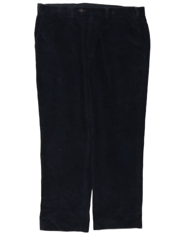 MARKS & SPENCER Pantalon droit en velours côtelé pour homme W38 L29 Bleu marine Coton