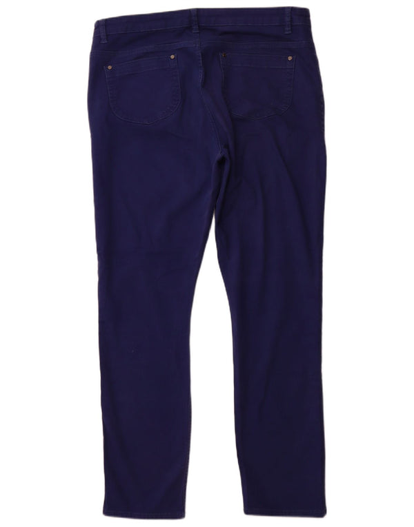 JAEGER Jean slim taille haute pour femme UK 16 Large W36 L31 Bleu Coton