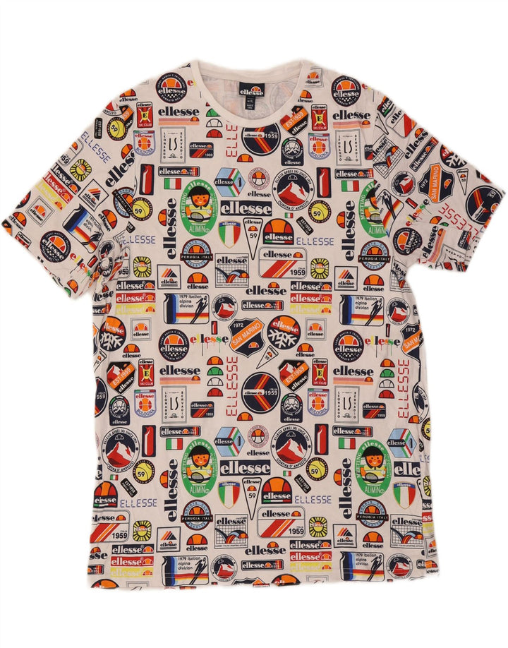 ELLESSE T-Shirt Graphique Top XL Coton Multicolore Homme