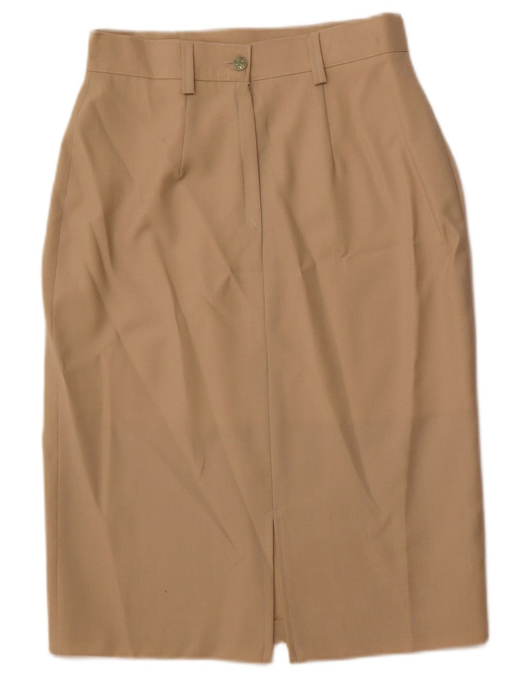 VINTAGE Jupe crayon femme IT 44 Medium W28 laine marron