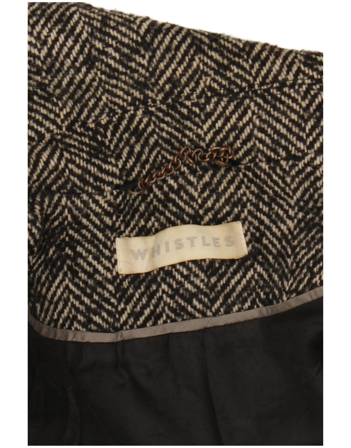 Whistles Manteau surdimensionné pour femme UK 8 Petite laine à chevrons gris