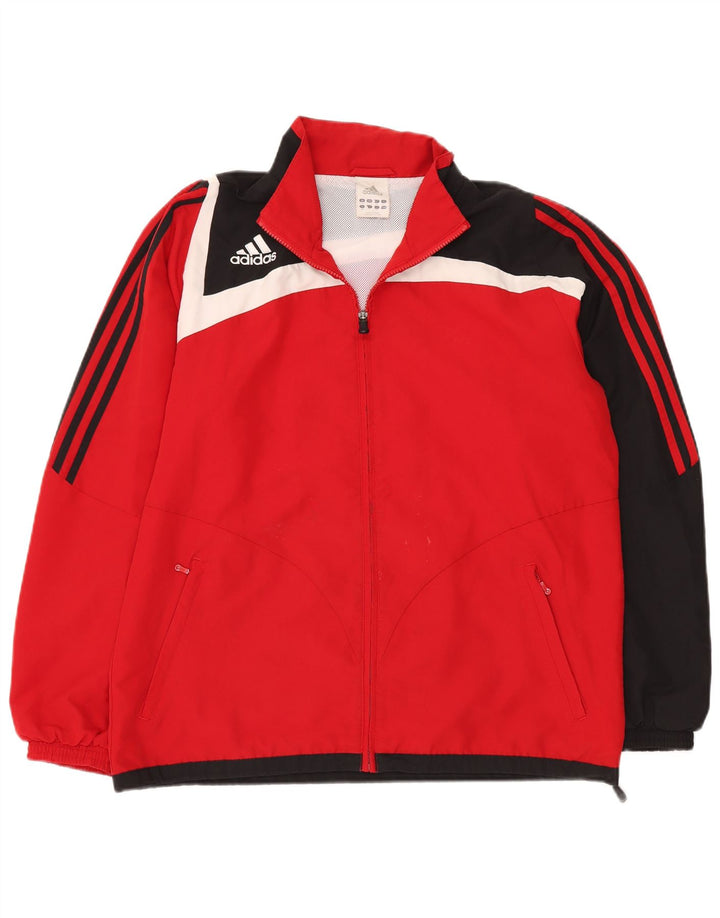 Adidas Veste de survêtement pour homme UK 42/44 Large Rouge Colorblock Polyester