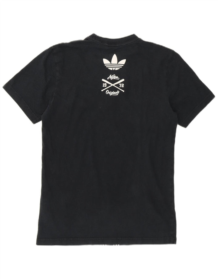 Adidas T-shirt graphique pour femme UK 6 XS Noir Coton