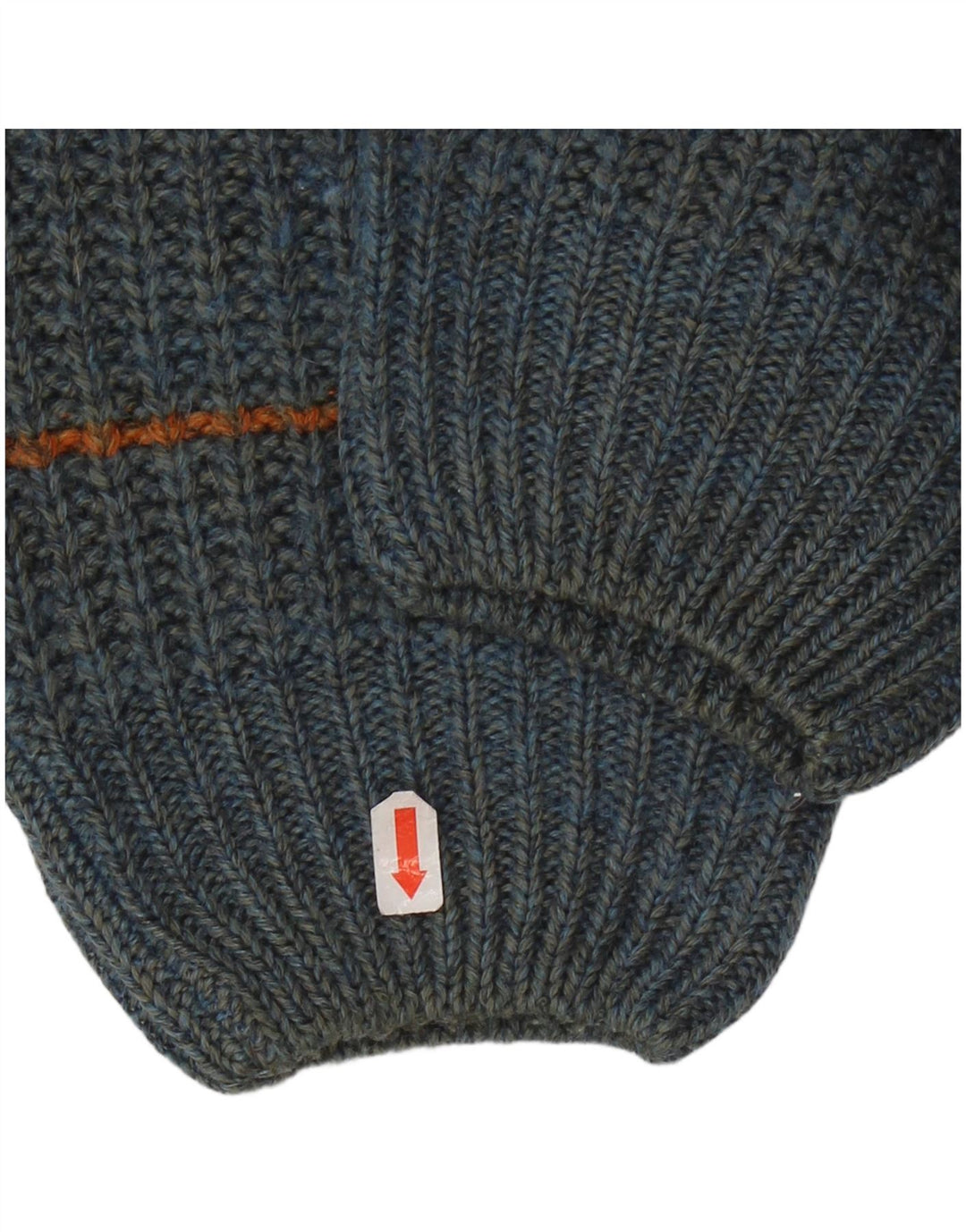 vintage Mens Crew Neck Jumper Pull IT 50 Bleu Moyen Rayé