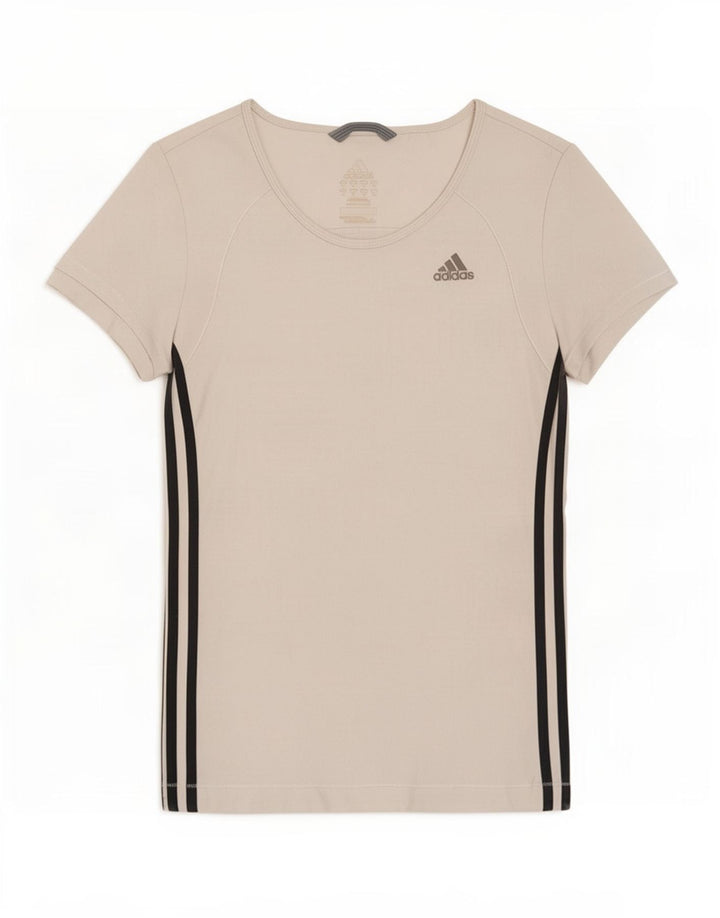 Adidas Climalite T-Shirt Top UK 12 Medium Blanc Polyester
