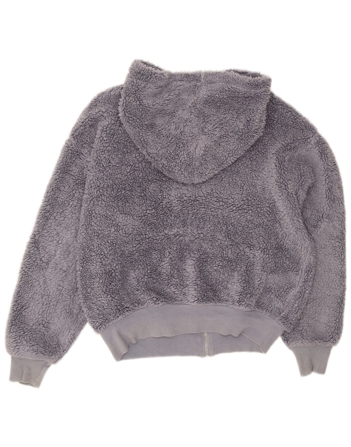Topshop Veste polaire surdimensionnée à capuche pour femme UK 6 XS Gris Polyester