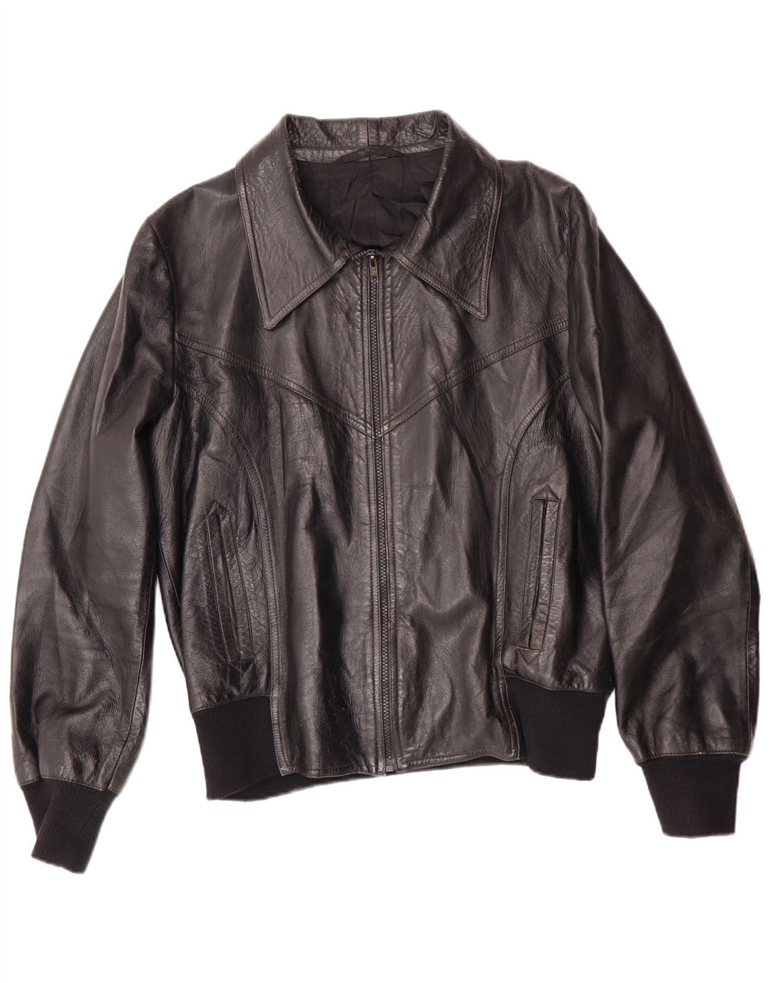 veste en cuir homme vintage UK 38 Medium Black Classic