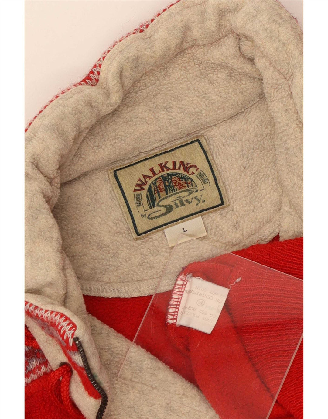Silvy Pull polaire graphique à col zippé pour homme Grand rouge en polyester color block