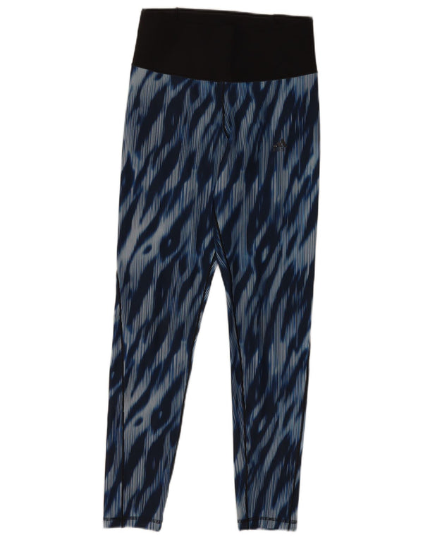 Adidas Leggings Femme UK 8-10 Petit Bleu Tie Dye Polyester