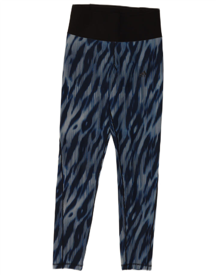 Adidas Leggings Femme UK 8-10 Petit Bleu Tie Dye Polyester