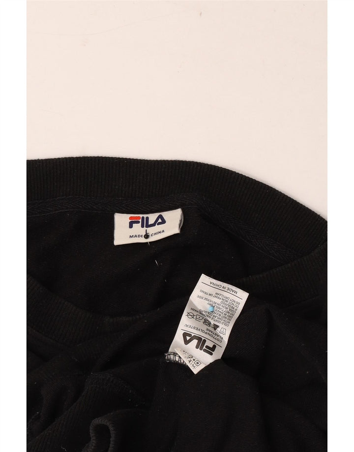 Fila Sweat-shirt graphique pour hommes, grand, noir, coton