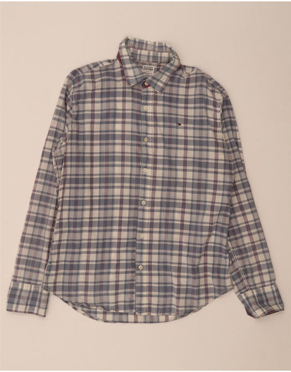Tommy Hilfiger Chemise Homme Grand Carreau Bleu Coton