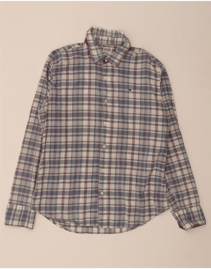 Tommy Hilfiger Chemise Homme Grand Carreau Bleu Coton