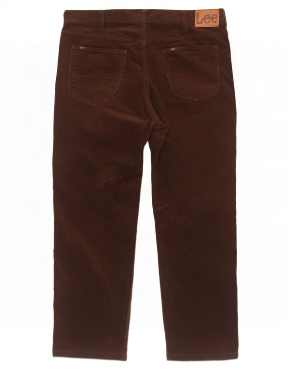 Lee Pantalon droit Brooklyn en velours côtelé pour homme W42 L29 Marron Coton