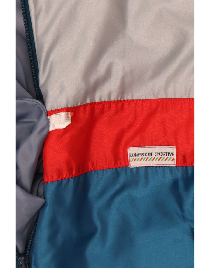 veste rembourrée vintage pour hommes UK 38 Polyester colorblock gris moyen