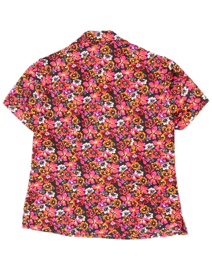 vintage Femme Blouse Top UK 14 Grand Rouge Floral