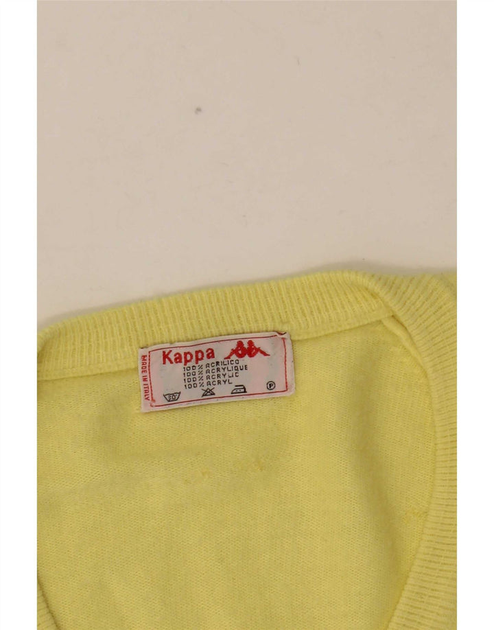 Kappa Pull Col V Homme Jaune Moyen Acrylique