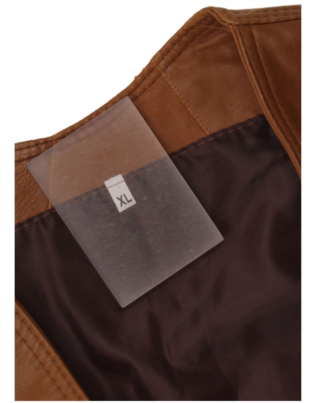 gilet en cuir homme vintage XL Marron