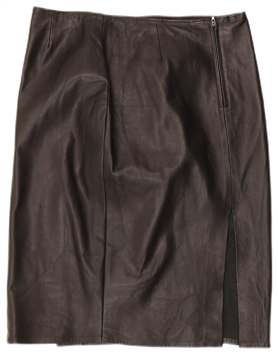 jupe en cuir femme vintage IT 46 Large W30 Cuir Noir