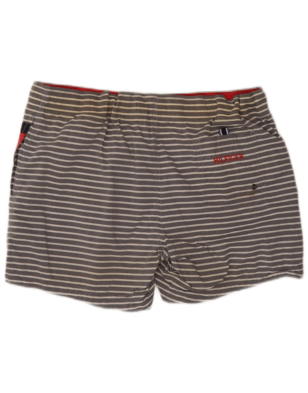 Tommy Hilfiger Short de bain homme grand coton rayé gris