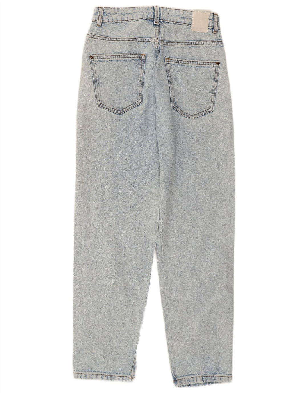 Zara Jean taille haute en détresse pour femme EU 36 XS W26 L27 Bleu Coton