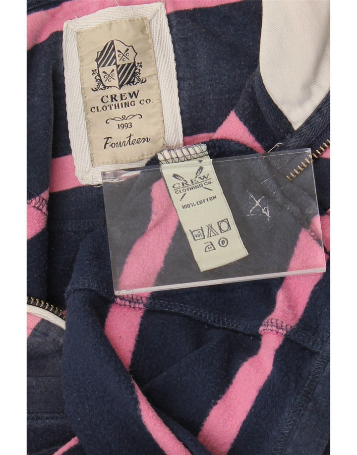 CREW CLOTHING Sweat-shirt pour femme UK 14 Large Bleu marine rayé