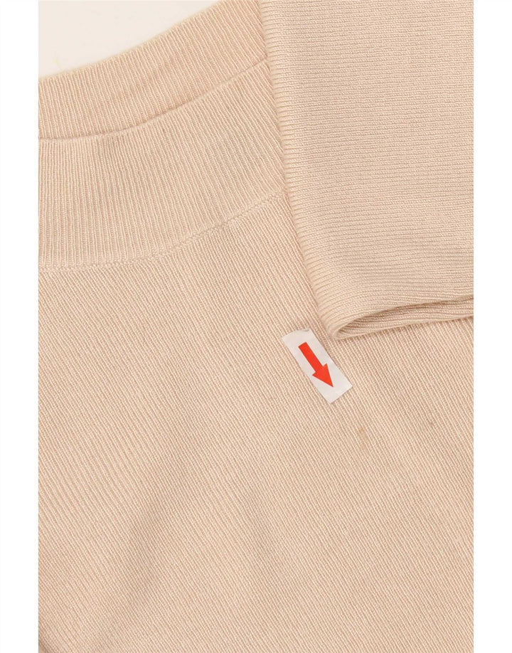 Oasis Crop Top Femme Manches 3/4 UK 12 Beige Moyen Viscose