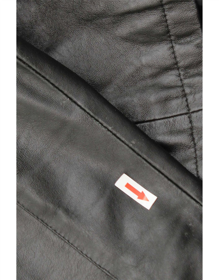 veste en cuir femme vintage IT 46 Grand cuir noir