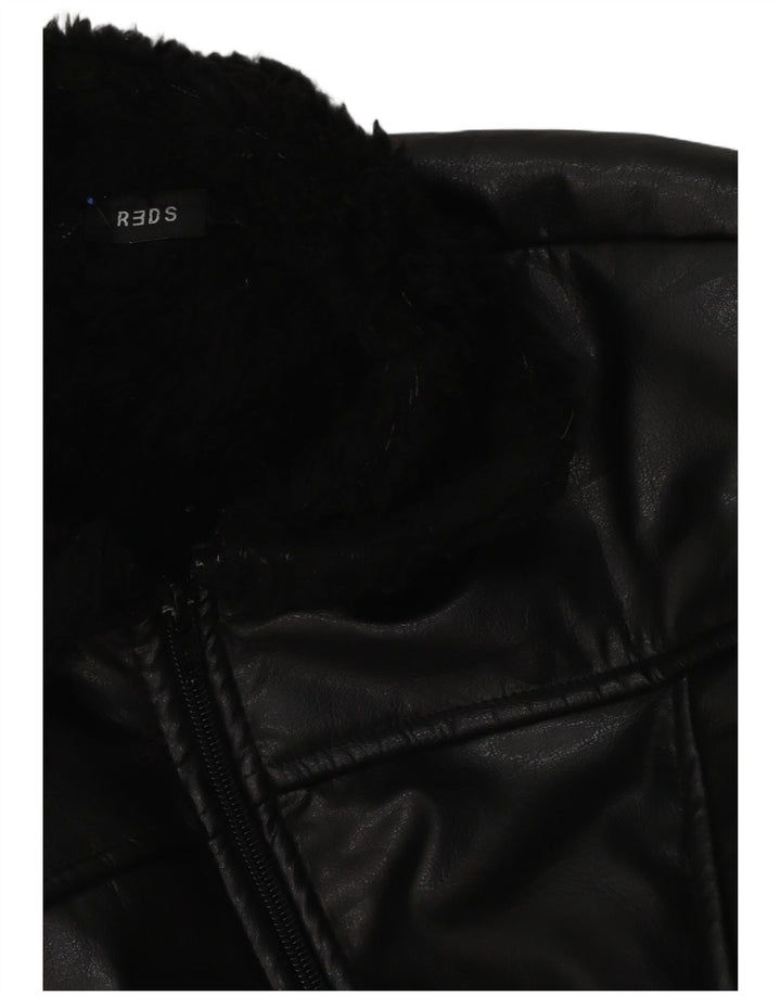 REDS Veste en peau de mouton pour femme UK 12 Medium Noir