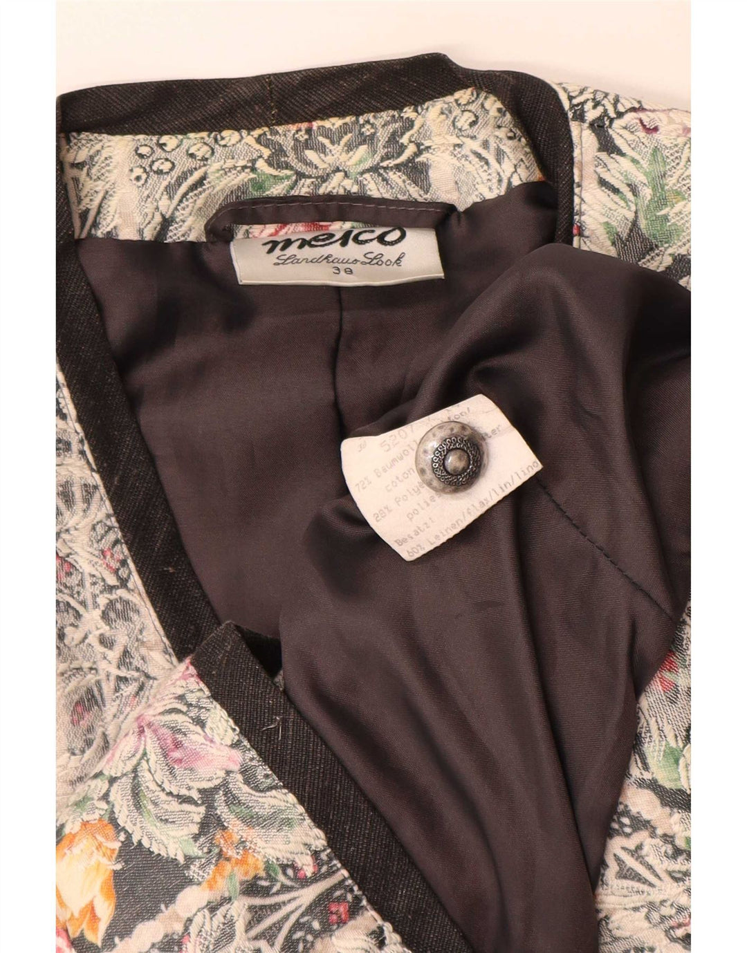 Meico Veste Blazer 4 Boutons Femme EU 38 Moyen Multicolore Floral