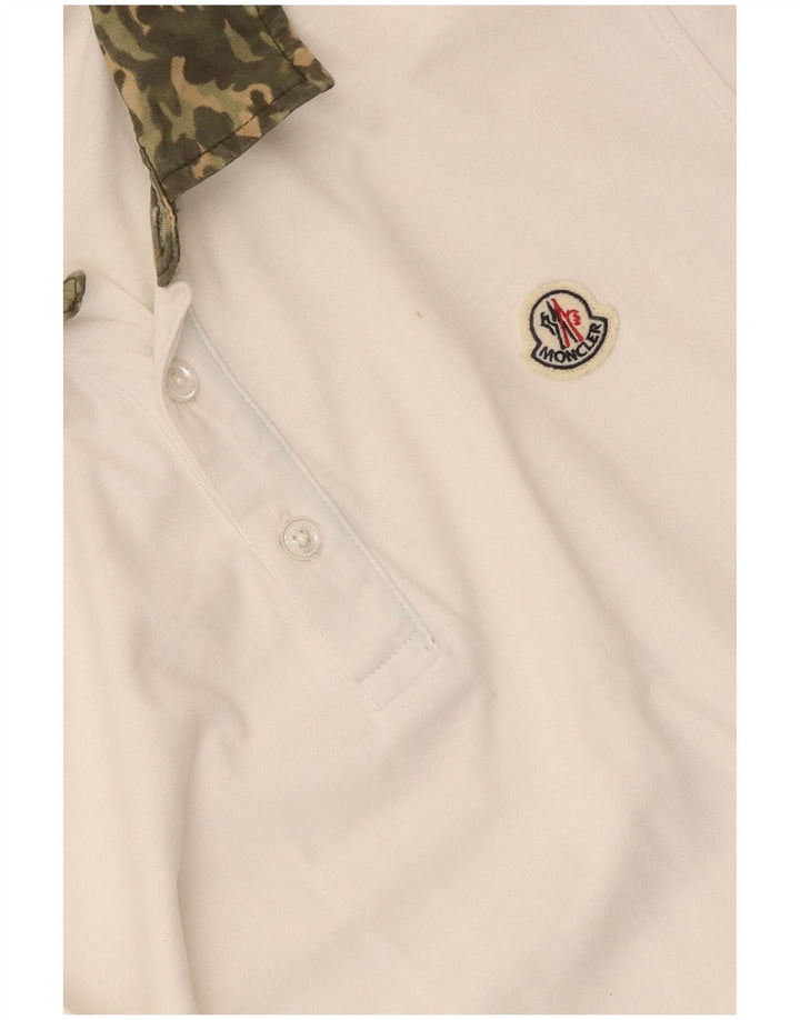 Moncler Polo Slim Fit Camouflage Blanc Moyen Homme