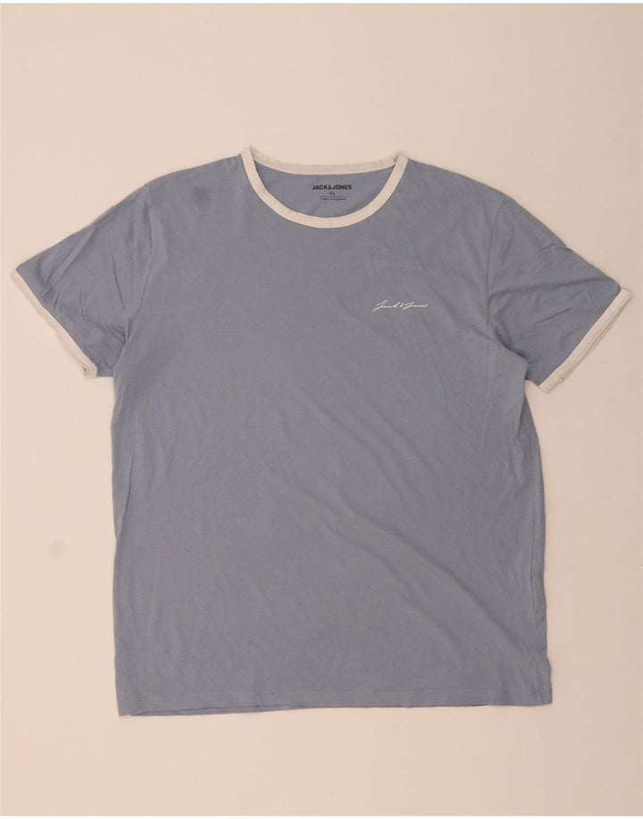 JACK & JONES T-Shirt Homme Top XL Bleu Coton