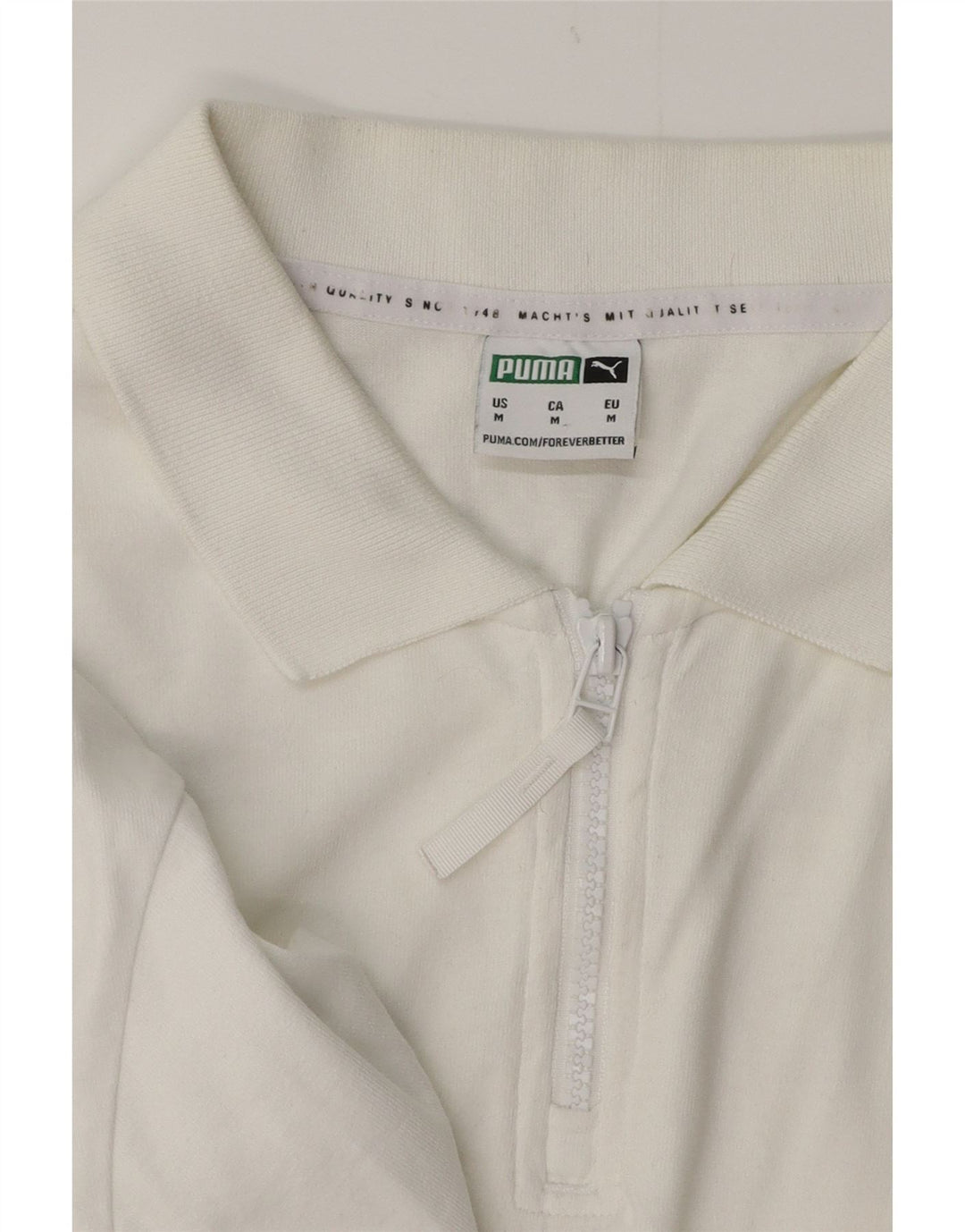 PUMA Mens Polo Shirt Medium White Cotton