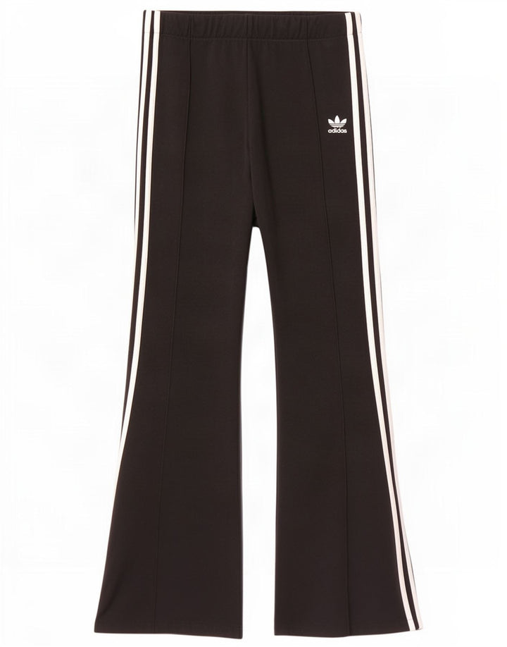 Adidas Pantalon de survêtement évasé pour femme UK 12 Medium Noir Polyester