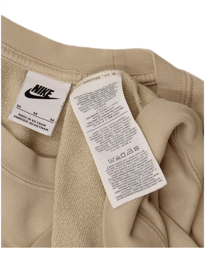 Nike Sweat-shirt surdimensionné graphique pour femme UK 14 en coton beige moyen
