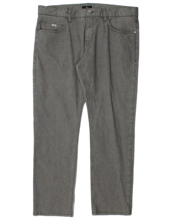 Hugo Boss Jean droit W36 L29 gris coton homme